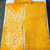 Bandhej unstitched suit single colour