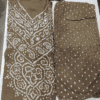 Bandhej unstitched suit single colour