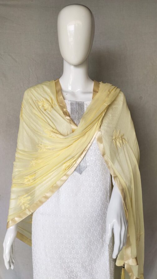 Nazmeen Chiffon Kadhai work dupattas