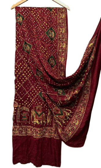 Modal Silk Bandhej Rajasthani Dupatta
